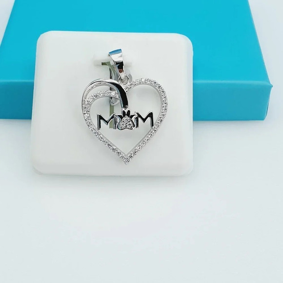 925 Sterling Silver CZ Beautiful Mom Pendant for Women, 1USPAR4083 - Picture 4 of 11